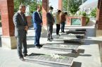 گلزار شهدای گمنام سنندج به‌ مناسبت هفته میراث‌ فرهنگی غبارروبی شد