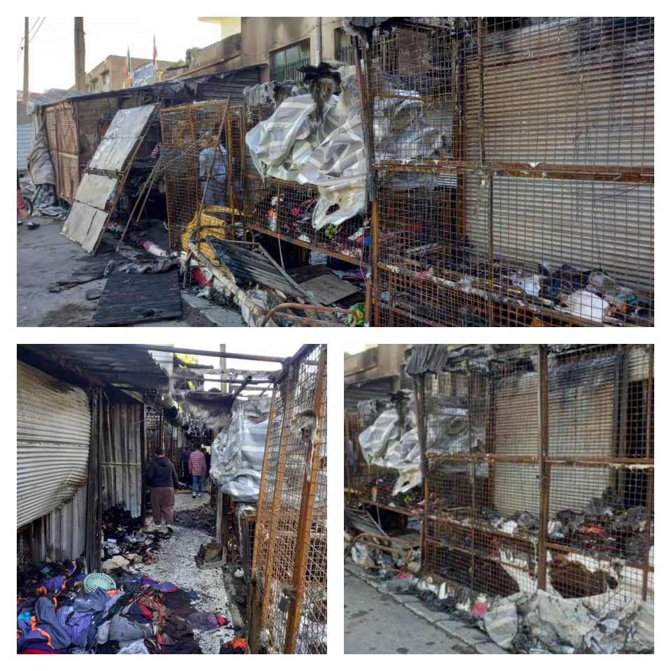 ۲۵ غرفه بازارچه تاناکورای سنندج در آتش سوخت