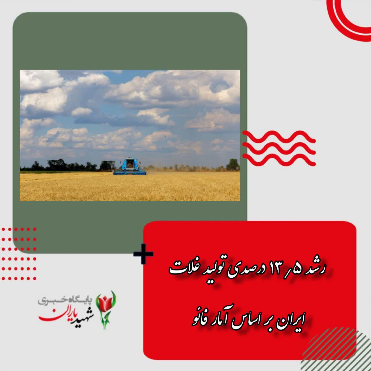 رشد ۱۳٫۵ درصدی تولید غلات ایران بر اساس آمار فائو / ایران چهاردهمین تولیدکننده بزرگ گندم دنیا شد
