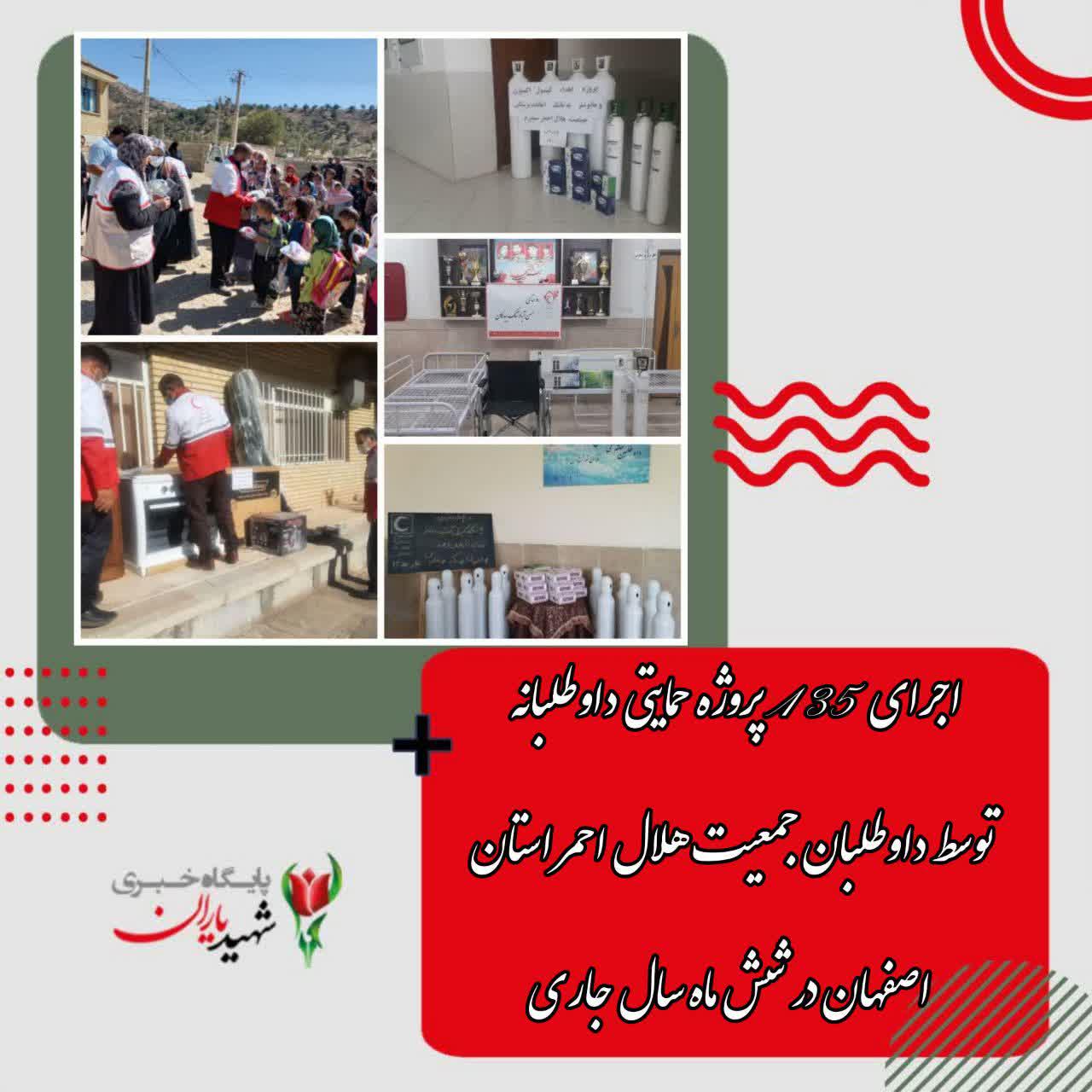 اجرای ۱۳۵ پروژه حمایتی داوطلبانه توسط داوطلبان جمعیت هلال احمر استان اصفهان در شش ماه سال جاری