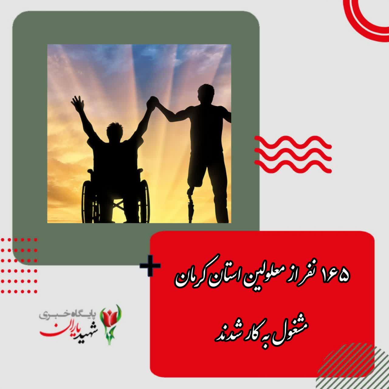  ۱۶۵ نفر از معلولین استان کرمان مشغول به کار شدند