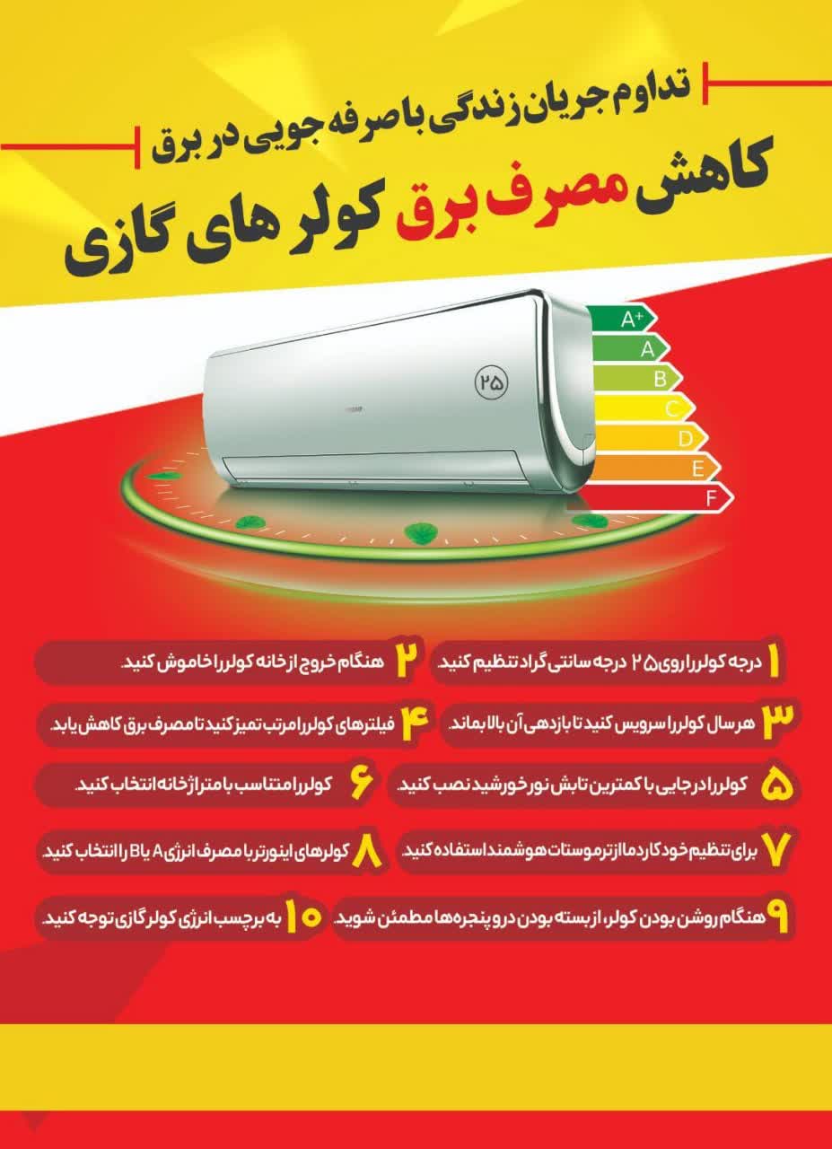 راه‌های کاهش مصرف برق کولر گازی در تابستان