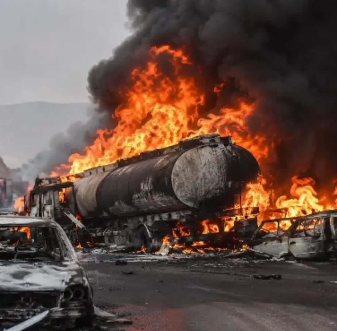 انفجار تانکر سوخت در محور سنندج ـ همدان؛ ۱۱ نفر جان باختند