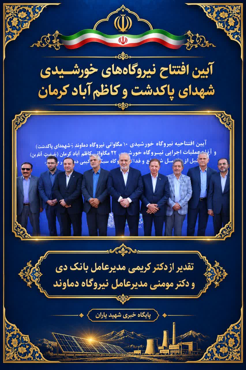 تقدیر وزیر نیرو از نقشآفرینی بانک دی در توسعه انرژیهای پاک